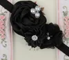 Headband Hair Accessories 8 Colors Fashion Flash Hand Sewn Flowers Lace Ribbon Baby Elastic Headband Headdress YH399