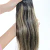 İnsan saç örgüsü ombre boya renk Brezilya bakire saç atkı demeti uzantıları balayage iki ton 2 #kahverengi - #27 sarışın279i