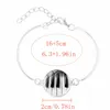 Hot! 5pcs Popular Style Jewelry with Silver Plated Glass Cabochon Piano Pattern Charm Bracelet Bangle for Women Gift