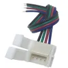 Conectores alargados sin soldadura de 4 pines de 10 mm para tira de LED RGB 5050 o conector PCB flexible de 4 pines de 10 mm de ancho