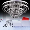 Style généreux et luxueux moderne, grand lustre rond brillant en cristal k9 en acier inoxydable Led plafonnier, Dia60cm, Dia80cm LLFA