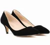 Plus Size 6 cm Låga klackar Dam Pumps Point Toe Kvinna Casual Kontorsskor Mocka Sexiga Bröllopsskor Till Bruden