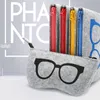 Najnowsze obdzierane okulary na zamek Etui Okulary przeciwsłoneczne Case Przenośna torba filcu Protector Torba do przechowywania Freeshipping 18.5 * 9 cm