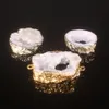 2019 HOT! 자연 마노 자유형 펜던트 화이트 Raw Geode Druzy 랜덤 사이즈 커넥터 Irreguar Shape 더블 후프 Drusy Bead Charm Jewelry