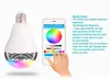 Bluetooth Smart LED-lampa Musik Ljudhögtalare 6W Vit RGB-belysningslampa E27 Bulb Trådlös kontroll fungerar med telefon