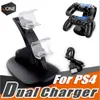 Dual chargers for ps4 xbox one wireless controller 2 usb LED Station charging dock mount stand holder for PS4 gamepad playstation with box