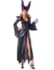 Sexy sorcière magique Cosplay longue Robe femmes Halloween soirée à thème sorcière Costume déguisement carnaval Robe noire