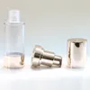 Blek guld tom kosmetikabehållare Airless Pump Plastflaskor Sminkverktyg Lotion Påfyllningsbar flaska 15 ml 30 ml 50 ml F2017868