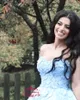 ضوء السماء الزرقاء الكرة ثوب حفلة موسيقية فساتين حبيبته الساتان بالاضافة الى حجم فساتين quinceanera الجنية الحلو 16 العباءات الكرة ثوب فساتين