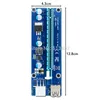 Livraison gratuite 10pcs / lot 006C PC PCIe PCI-E PCI Express Riser Card 1x à 16x USB 3.0 SATA à 6Pin IDE Molex Alimentation pour BTC Miner Machine