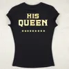 Sıcak satış kral kraliçe komik harfler baskılı çiftler tişört kadın erkek tees hipster yaz moda giyim 4xl tshirt