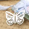 200pcs Metal Silver Butterfly Bookmark Bookmarks White tassels wedding baby shower party decoration favors Gift gifts Free Shipping