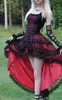 Gothic Prom Dresses Girls High Low Red and Black Lace Tulle Satin Straps Short Front Long Back Party Gowns Custom Size18450177008483