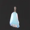 Carving Quartz Crystal Gem Natural DIY Stone Aventurine Protection Chakra Healing Cute Baby Feet Pendant Mix Random Color Beauty Jewelry