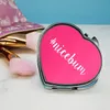 Two-sided Heart Shaped Compact Mirrors Magnified Blank Makeup Mirror with Epoxy Resin Stickers Set DIY #M0838 DROP SHIPPING