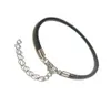 10pcs/lot Black Leather Bracelets Beaded Strands For DIY Craft Fashion Jewelry Gift 7.8inch C23*
