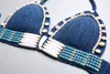 ニューボーヘミアンの女性のホルター織りのかぎ針編みの水着の短さのビキニセットシェルビーズニットビキニビーチウェア水着水着スーツC2951