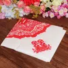 Rood Double Happiness Chinese bruiloft decor servetten kleur servetten papier maagdelijke houten feest decoratie gratis verzending ZA2970