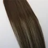 8a 7 stcs 120Gram Clip in Human Hair Extensions Ombre Bruin Hair Hair Brunette Shade met Blonde Balayage Hoogtepunten1401761