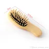 Hair Straightener Brush Wood Pointed Handle Steel Teeth Massage Hair Brush Head Care Comb Relaxing Wooden Hair Comb