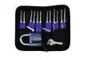 12pcs Unlocking Lock Pick Set Key Extractor Tool with Blue Practice Padlocks Lock Pick Tools for locksmith