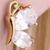 Butterfly Earring 18K Yellow Gold Plated Stud Earrings for Baby Kids Girls Women Earings Lovery Jewelry Gift239m