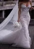 Cheap Mermaid Wedding Dresses Bridal Gowns Sexy Sweetheart Lace Applique Boho Beach Wedding Gown Glamorous Plus Size Tulle Long Bridal Dress