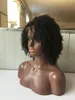 150% Afro Kinky Riccio anteriore in pizzo Parrucche per capelli umani Bob Parrucca piena mongola in pizzo Capelli umani Riccioli afro Nautral Vendita nera