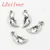 Moon legering charme hangers voor sieraden maken, oorbellen, ketting en armband 19 * 9mm antiek zilver 100 stks