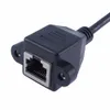 Freeshipping 5PCS / Parti 30cm / 1m RJ45 Kabel Male till Kvinnlig Skruvpanel Mount Ethernet LAN Nätverksförlängningskabel