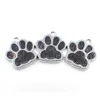 50pcs HC358 Bling Enamel Cat Dog Bear Paw Prints hang pendant fit Rotating Key Chain Keyrings bag Jewelry Making203a