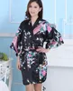 Robe de demoiselle d'honneur en Satin de soie, Kimono court, Peignoir à fleurs, Peignoir Femme, Robe de chambre à la mode, For244e