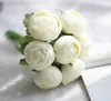 7頭造花の偽造丸バラの花束の結婚式のホームパーティー新年装飾的なキャンディーカラーG510