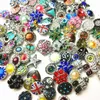 Heißer Großhandel sortiert 25 Stück Antik Silber Ingwer 18 mm Druckknöpfe Strass Stein Chunk Charms DIY Schmuck brandneue Mix Designs