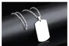 Brand New High Quality One pair Stainless Steel Plain Dog Tag Army Pendant Couple Necklace Silver Cool