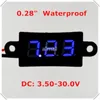 Freeshipping RD 0.28 "Voltímetro Digital DC3.50-30.0V 2 fios Veículos motor Do Carro Medidor de Painel de Tensão À Prova D 'Água LEVOU Display Color10 pçs / lote