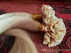 HOT!!! Brazilian Straight Hair Keratin Hair Extensions Nail Tip U Tip Hair Extensions Platinum Blonde 18''20''22''24inch