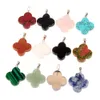 19*19mm Small Lovely Flower Charm Pendant Made of Assorted Natural Black Onyx Agate Sodalite Malachite Turquoise Green Unakite Rose Quartz