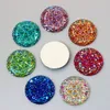 30Pcs 30mm AB Color Round Shape Resin Rhinestones Crystal Flatback Buttons Beads For Jewelry Accessories Crafts ZZ521