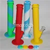 colorful silicone bongs hookah with glass diffused downstem silicon water pipe dab rig 14 mm joint hand pipes