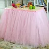 結婚式の誕生日パーティーテーブルTulle Tutu Skirt 2017カスタムメイド91.5 * 80cmファッションホームの装飾テーブルスカートホリデーフェスティバルパーティーテーブルクロス
