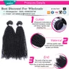 4PC / Peruvian kinky Curly Virgin Hair Weaves With Closure Obehandlat Peruvian Deep Curly Human Hair Buntar Lägg till Top Lace Stängningar 4x4