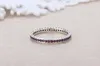 Wholesale Luxury Jewelry 925 Sterling Silver Single row drilling Ruby CZ Diamond Gemstones Wedding Women Engagement Band Ring Gift Size5-11