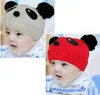 Mode bébé filles garçons casquettes pour enfants bonnets tricotés chapeaux extensibles chaud hiver laine belle Panda motif casquette