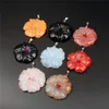 Main Boho Coloré Mélangé Mélangé Pastèque Rouge Cristal Noir Onyx Bleu Sable Pierre Daisy Rose Fleur Pendentif pour Chandail Collier DIY