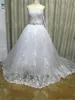 2017 Sexy Elegant Lace Crystal Ball Gown Wedding Dresses With Appliques Plus Size Bridal Gowns Vestido De Novia BW05