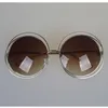 Nuovi occhiali da sole con montatura grande Occhiali da sole con lenti rotonde di marca per occhiali da sole femminili con scatola Wanda114s