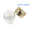 Punk Style Hollow Rose Flower Charm Boletka Kobiety Bransoletka ślubna Moda Akcesoria Prezenty