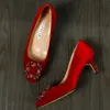 أحذية الزفاف بلينغ بلينغ 6.5 سنتيمتر 8.5 سنتيمتر عالية الكعب أحذية الزفاف الوردي الأحمر الأسود بورجوندي الأزرق المخملية العروسة حفلة موسيقية الأحذية الحزب