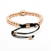 Fashion Mens Skull Jewelry Wholesale 10pcs/lot 6mm Mix Colors Copper Beads With Heart Skeleton Braided Bracelets